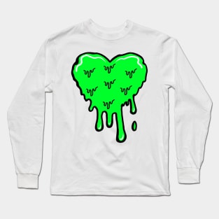 Green Melting Acid Heart Long Sleeve T-Shirt